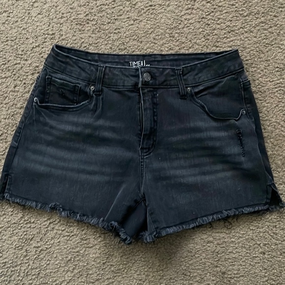 Black Jean Shorts - High Rise - Picture 1 of 2
